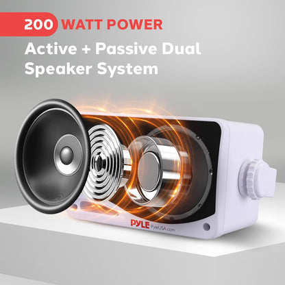 3.5'' Indoor/Outdoor Wall Mount Speakers 200W, 3-Way, White