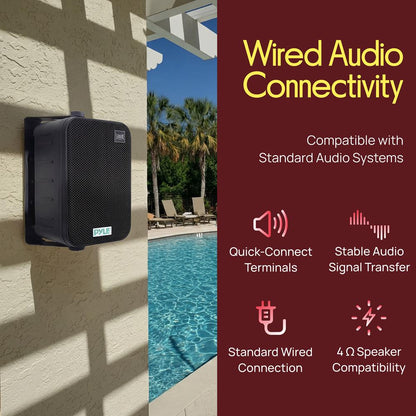 6.5'' Indoor/Outdoor Wall Mount Speakers 500W Black