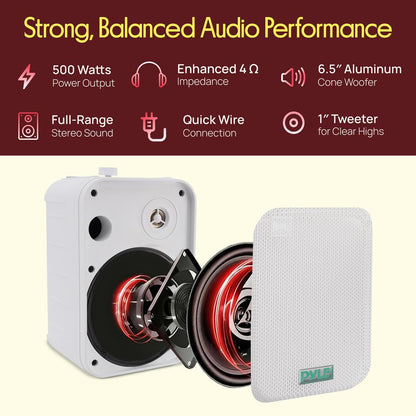 6.5" Indoor/Outdoor Wall Mount Speakers