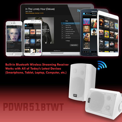5.25" Indoor/Outdoor Wall Mount Speakers White