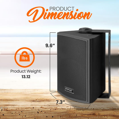 5.25" Indoor/Outdoor Wall Mount Speakers Black