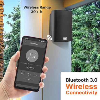 5.25" Indoor/Outdoor Wall Mount Speakers Black