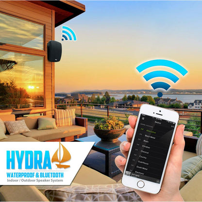 5.25" Indoor/Outdoor Wall Mount Speakers 600W Black