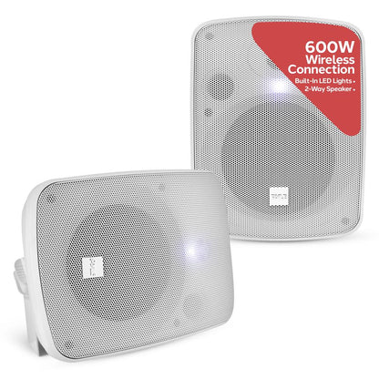 5.25" Indoor/Outdoor Wall Mount Speakers 600W White