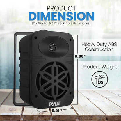 2-Way Indoor/Outdoor Speaker System 500W Black