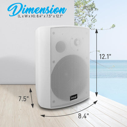 6.5'' Indoor/Outdoor Wall Mount Speakers White 2 Pack