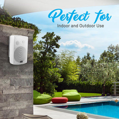 6.5'' Indoor/Outdoor Wall Mount Speakers White 2 Pack