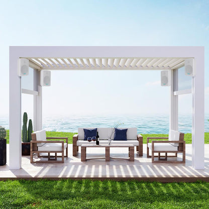 6.5'' Indoor/Outdoor Wall Mount Speakers 350W White
