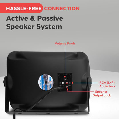 6.5'' Indoor/Outdoor Wall Mount Speakers Weatherproof Black