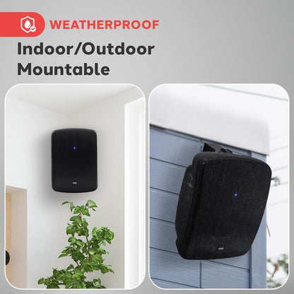 6.5'' Indoor/Outdoor Wall Mount Speakers Weatherproof Black
