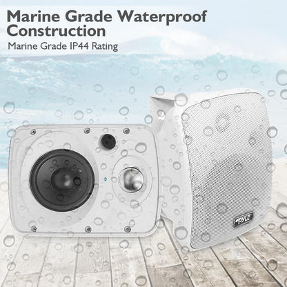 6.5'' Indoor/Outdoor Wall Mount Speakers 800W White