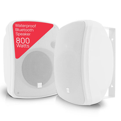 6.5'' Indoor/Outdoor Wall Mount Speakers 800W White