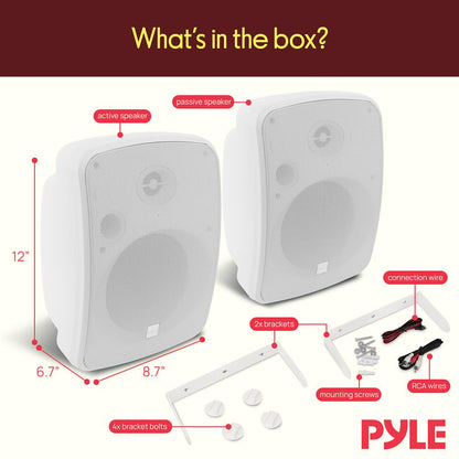 6.5'' Indoor/Outdoor Wall Mount Speakers 800W White