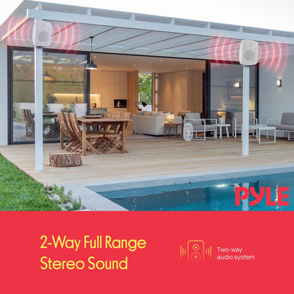 6.5'' Indoor/Outdoor Wall Mount Speakers 800W White