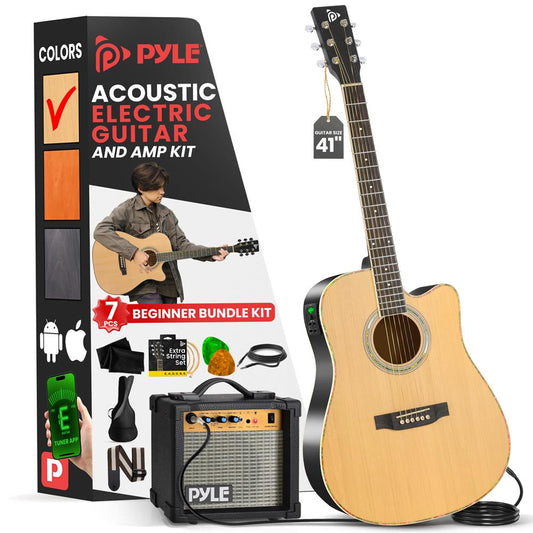 Electric Acoustic Guitar Kit with Amplif