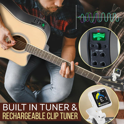 Electric Acoustic Guitar Kit with Amplif