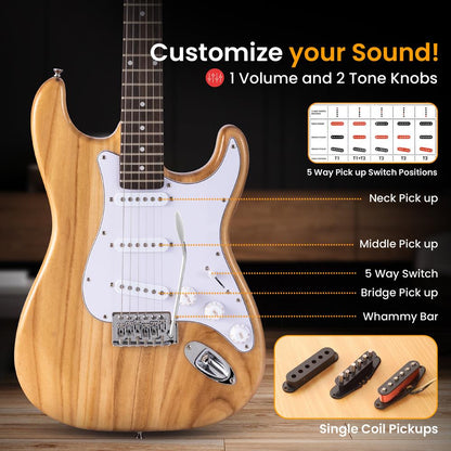 ST Style Electric Guitar Kit Natural Finish