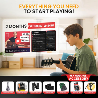 Acoustic Guitar Kit Natural, Premium Kit