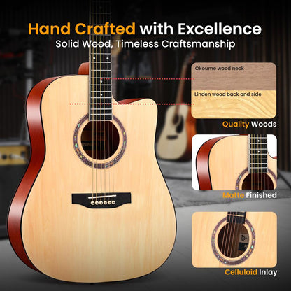 Acoustic Guitar Kit Natural, Premium Kit