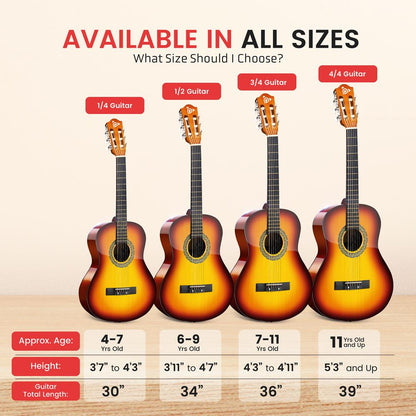 Classical Style 3/4 Scale Guitar Kit Brown