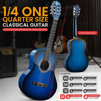 30’’ Acoustic Classic Guitar Blue