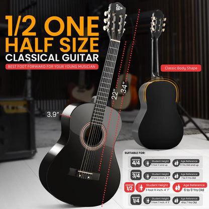 34’’ Acoustic Classic Guitar Black