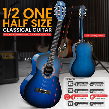 34’’ Acoustic Classic Guitar Blue
