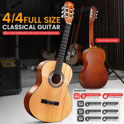 39’’ Acoustic Classic Guitar Left Hand Style