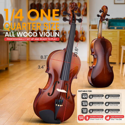1/4 Size Plywood Violin Wood Grain