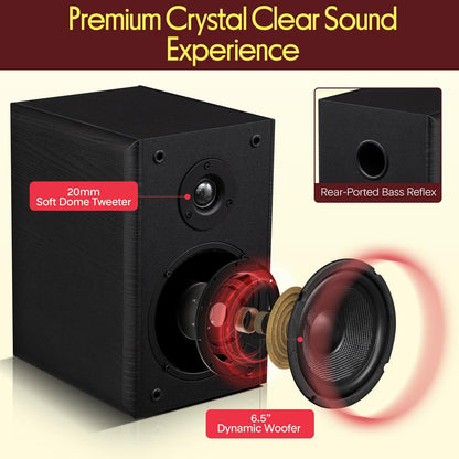 Bookshelf Speakers Black 6.5"