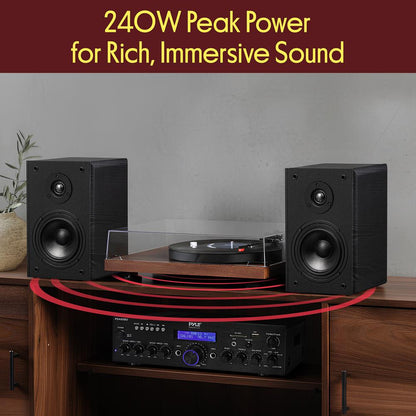 Bookshelf Speakers Black 6.5"