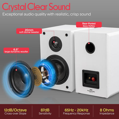 Bookshelf Speakers White 6.5"