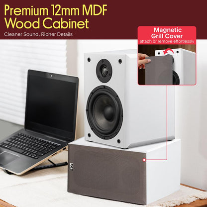 Bookshelf Speakers White 6.5"