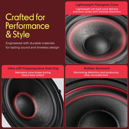 Bookshelf Speakers White 6.5"