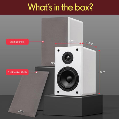 Bookshelf Speakers White 6.5"