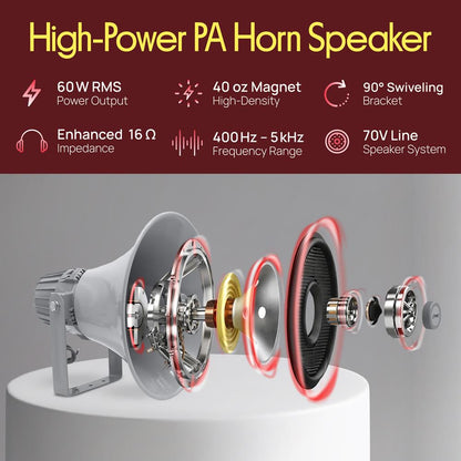12.7'' Indoor/Outdoor PA Horn Speaker