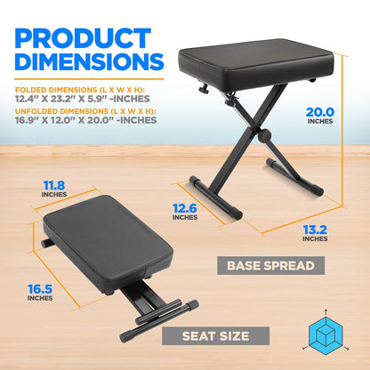 Adjustable Padded Keyboard Bench