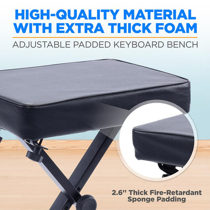 Adjustable Padded Keyboard Bench