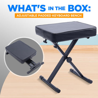 Adjustable Padded Keyboard Bench