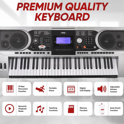 Digital Musical Karaoke Keyboard Silver