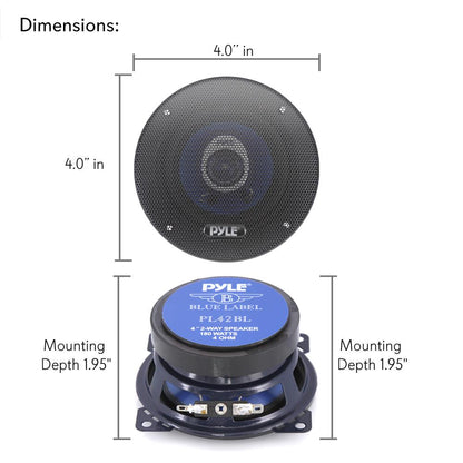 4 inch Component Car Speakers Blue
