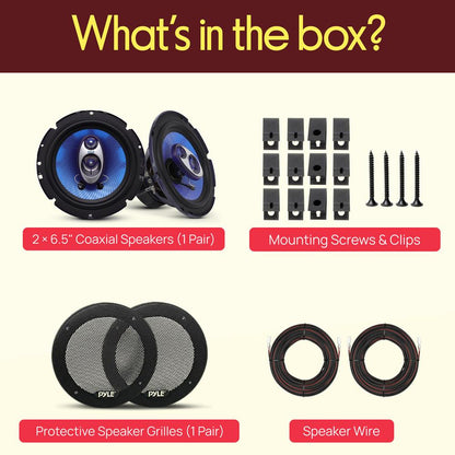 6.5 inch Component Car Speakers Blue