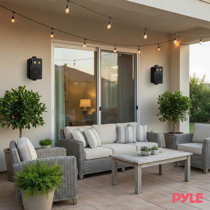 3.5'' Indoor/Outdoor Wall Mount Speakers Aluminum Woofer, 200W, Black