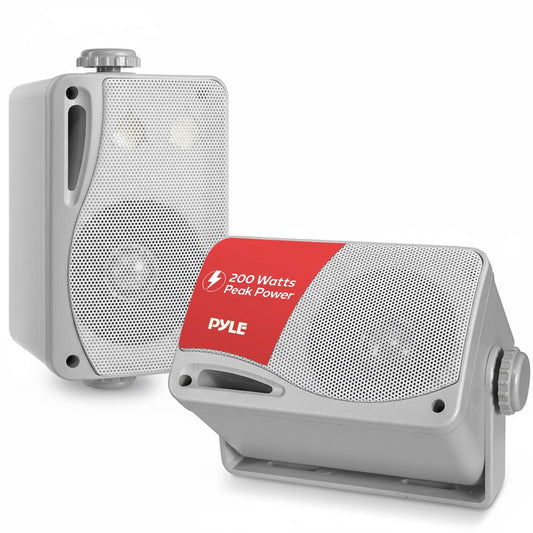 3.5'' Indoor/Outdoor Wall Mount Speakers 200W Aluminum Woofer Silver