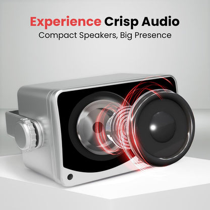 3.5'' Indoor/Outdoor Wall Mount Speakers 200W Aluminum Woofer Silver