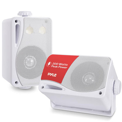 3.5'' Indoor/Outdoor Wall Mount Speakers 200W Aluminum Woofer White