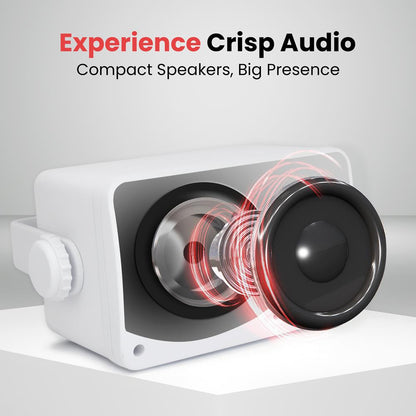 3.5'' Indoor/Outdoor Wall Mount Speakers 200W Aluminum Woofer White