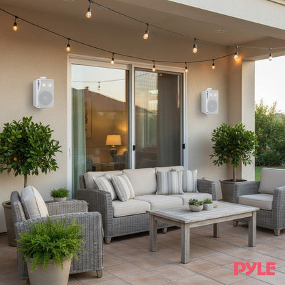 3.5'' Indoor/Outdoor Wall Mount Speakers 200W Aluminum Woofer White