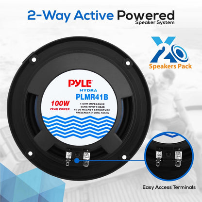 4'' Waterproof Stereo Speaker System Black