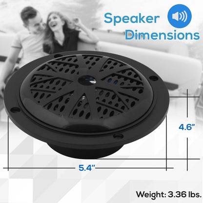 4'' Waterproof Stereo Speaker System Black